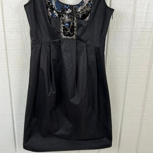 All Saints Women Sleeveless Sequin Cocktail Mini Dress Glam Party Black Size 6 - Picture 2 of 10